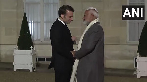 PM Modi meets 'friend' Emmanuel Macron