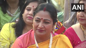 Delhi CM Rekha Gupta celebrates 'Karwa Chauth' rituals at her residence