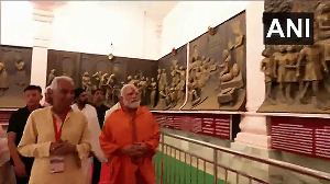 PM Modi visits Sree Shivaji Spoorthi Kendra in Srisailam, AP