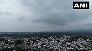 Dark clouds cover the sky in the entire Doon Valley