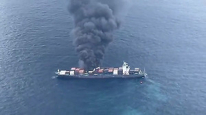 VIDEO: Explosion hits Singapore-flagged ship off Kerala coast