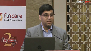 PIX: Vishy Anand celebrates International Chess Day with son - Rediff.com